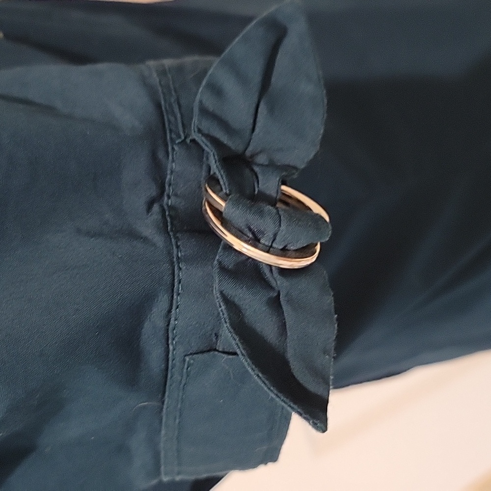 Express Dark Green Button Down Blouse - image 3